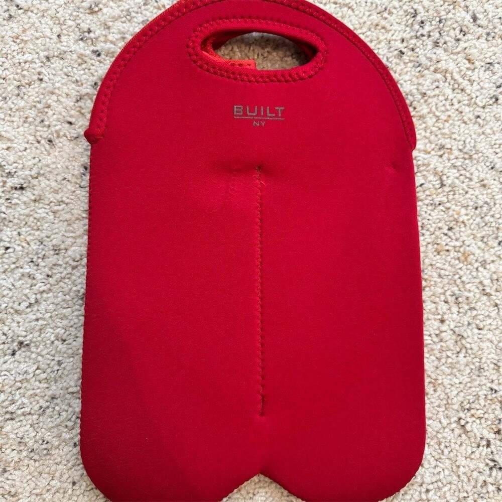 Built NY Three Wine Bottle Tote Carrier Bag Red Insulated Reusable